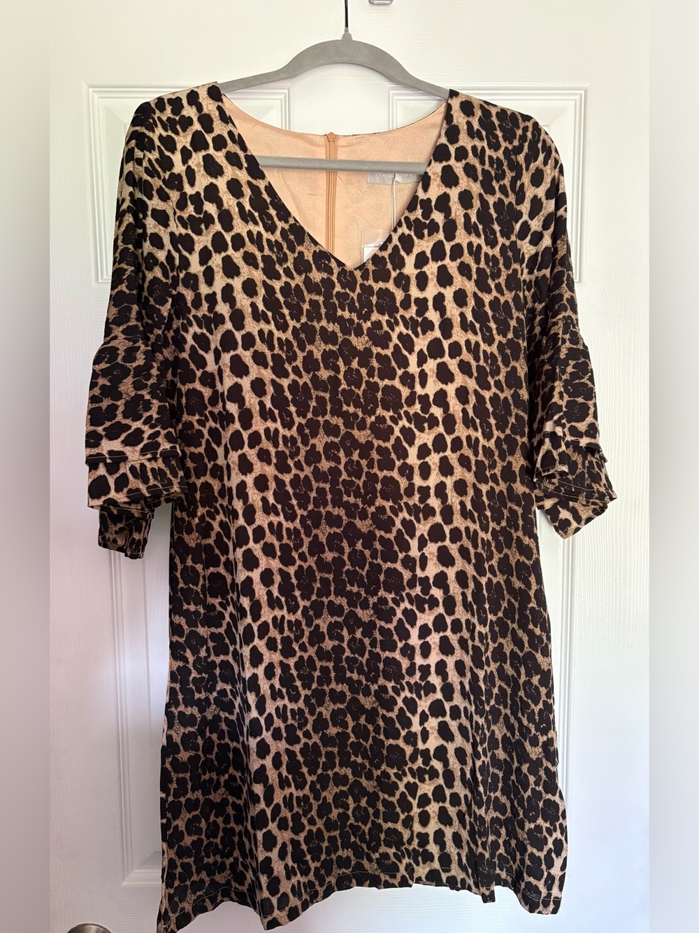 Belongsci Leopard Print V-Neck Women’s Dress